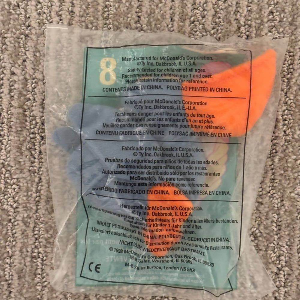Ty teenie beanie babies Scoop the pelican new in package w/ tag, McDonald’s toy
